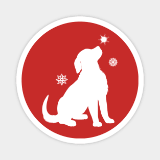 Golden Retriever Puppy with Snowflakes at the Holidays Magnet